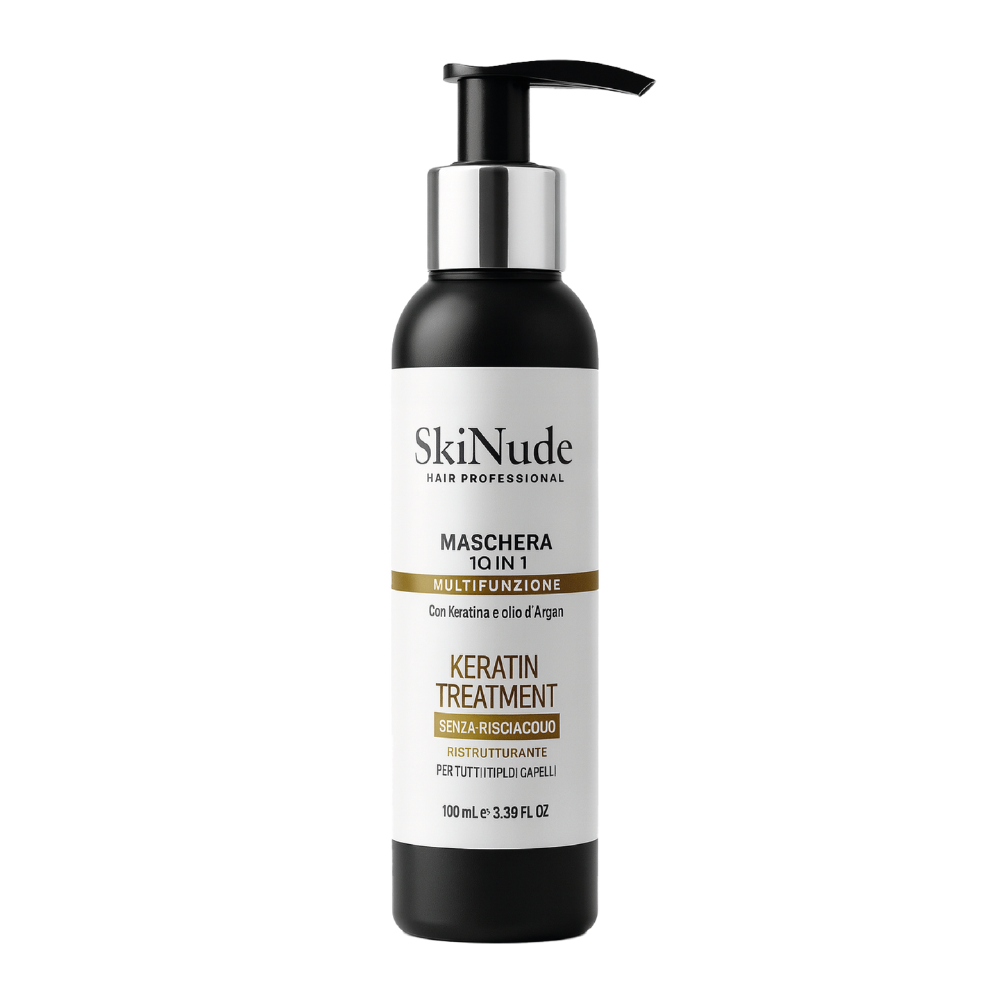 Skinude 10 in 1 maschera multi azione senza risciacquo con cheratina e olio di argan 150 ml
